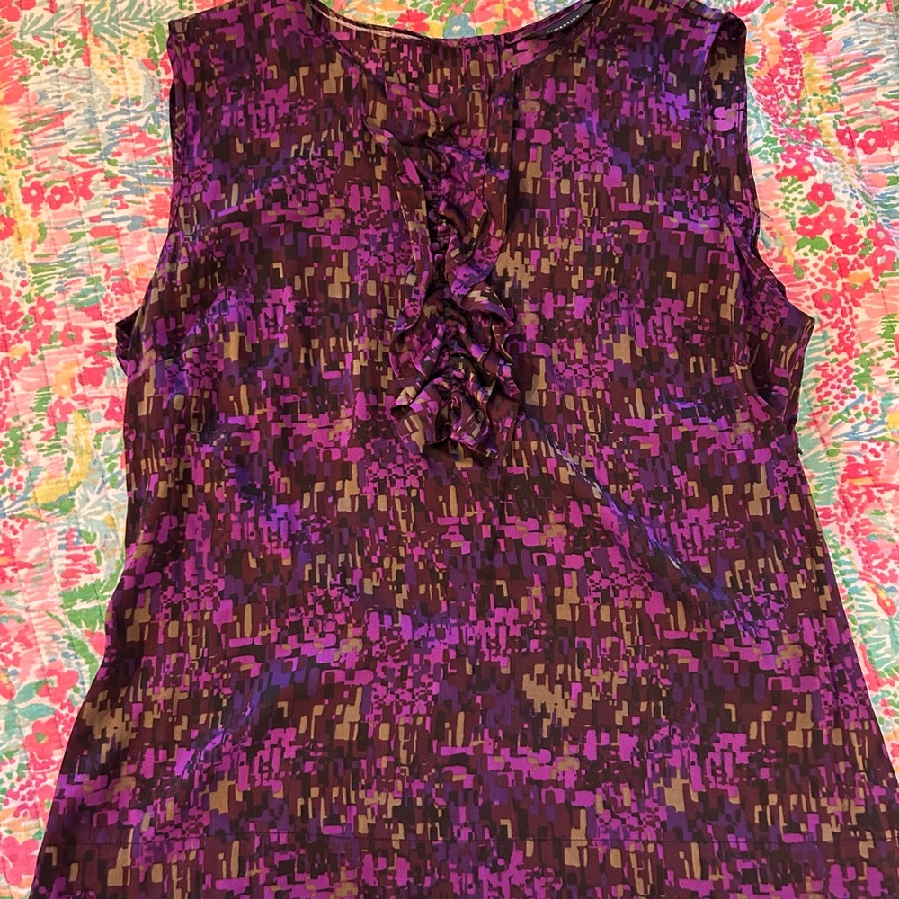 Semantiks Abstract Purple and Brown Blouse